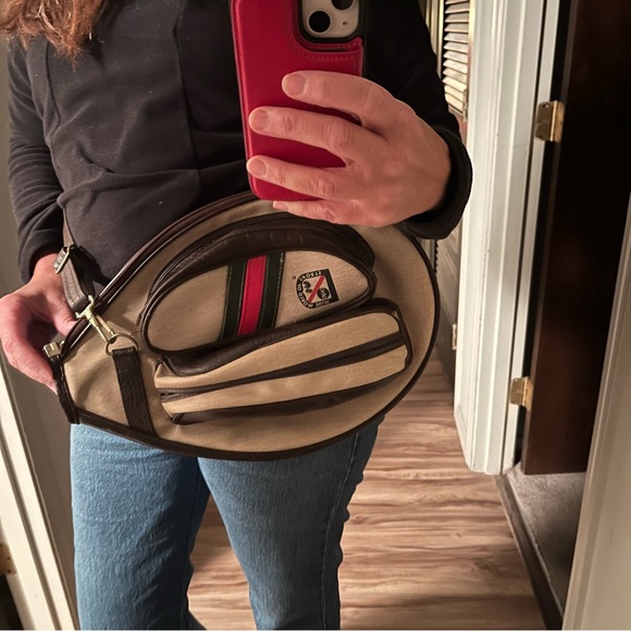 Vintage Tennis Cover Upcycle to Crossbody bag ABC Wide World of Sports 1960s - Picture 10 of 10